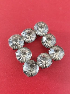 Ancienne boucle ceinture ou foulard XIXe Napoléon III strass vintage rétro