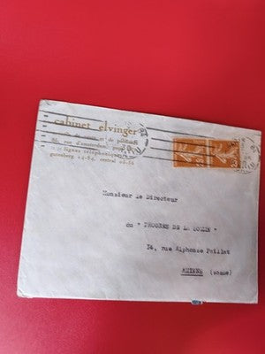 Ancienne lettre vintage timbres oblitérés France cabinet Elvinger collection phi