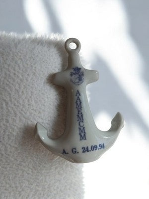 Ancienne ancre marine décorative AAMEMCMM 1994 porcelaine vintage rare