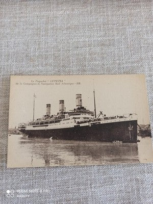 Carte postale ancienne paquebot Lutetia Compagnie Sud-Atlantique vintage maritim