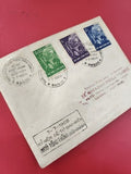 Vintage FDC Vietnam 1958 lettre affranchie 3 timbres anciens Saigon collection