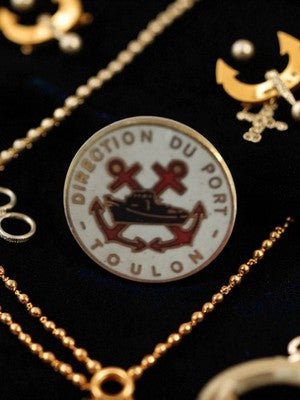 Pin's Direction du Port Toulon ancien vintage marine badge maritime France