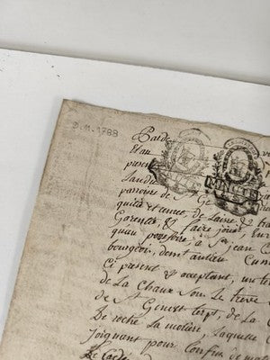Lettre administrative manuscrite 1788, notaire royal, papier vergé XVIIIe