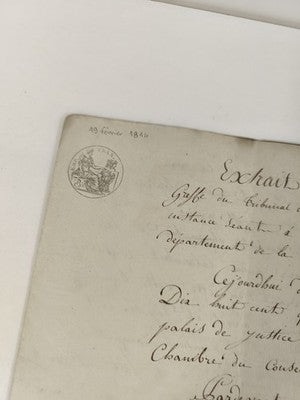 Lettre manuscrite administrative 1814, greffe civil Saint-Étienne