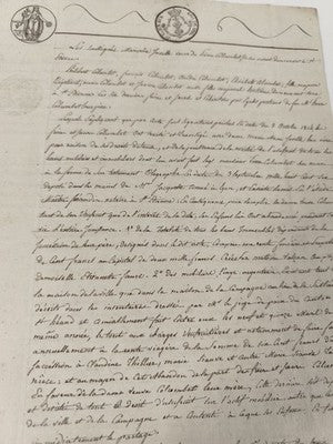 Lettre administrative manuscrite 1826, cachets fiscaux, XIXe siècle