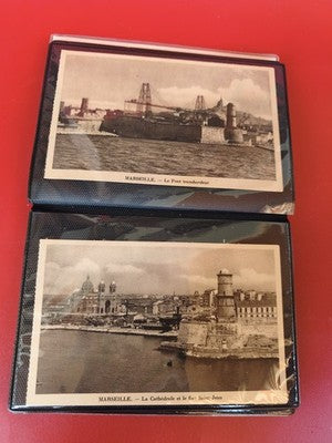 Lot 2 cartes postales anciennes Marseille Pont Transbordeur Cathédrale rétro