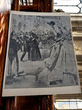 Gravure ancienne XIXe scène patriotique noir et blanc – illustration vintage