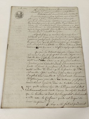 Ancienne lettre manuscrite administrative 1814, papier timbré 75 c