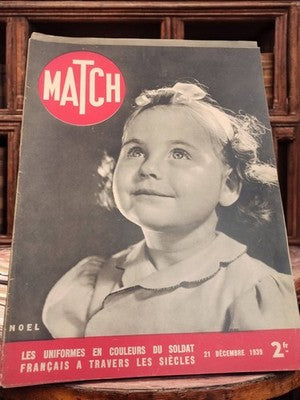 Magazine Match Noël 1939 ancien presse rétro France soldat uniforme