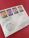 Ancienne enveloppe FDC Vietnam 1957 timbres illustrés Saigon collection vintage