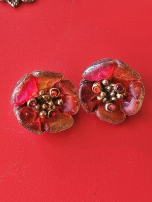 Paire de boucles d’oreilles vintage anciennes rétro pour collectionneur ou amate