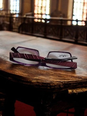 Monture lunettes vintage Thierry Mugler rectangulaire noire violette