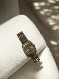 Montre femme vintage métal cadran carré strass ancien rétro accessoire