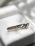 Pin's vintage CHAMPION OM Olympique de Marseille badge football ancien bleu
