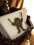 Pin's vintage Tortues Ninja TMNT émaillé vert bleu – accessoire rétro années 80