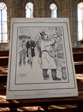 Gravure satire politique française 19e, magazine illustré, affiche vintage