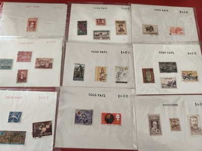 Lot ancien de timbres du monde, vrac philatélie, divers pays, collection vintage