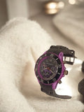 Montre homme Present vintage à restaurer noir violet rétro non testée