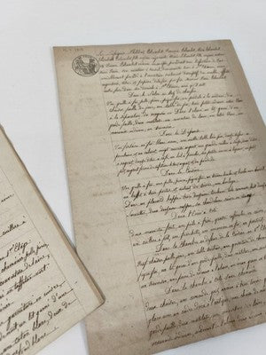 Lettre manuscrite administrative 1814 XIXe papier timbré 75 c France Colombet