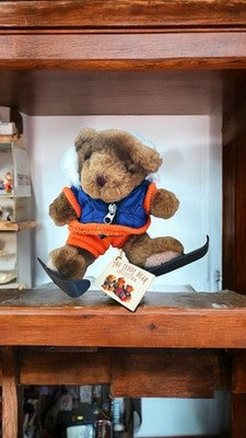 Peluche ours skieur vintage The Teddy Bear Collection avec étiquette d'origine