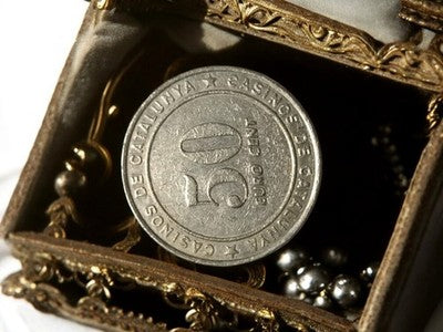 Jeton de casino vintage métal Casinos de Catalunya 50 euro cent Espagne