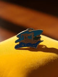 Pin's vintage LA CIOTAT VIVRAI bleu doré – souvenir rétro badge émaillé