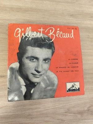 Vinyle 45 tours ancien Gilbert Bécaud rétro vintage disque collection état usagé