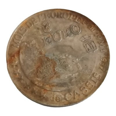 Pièce commémorative 3 Euro Cassis Mois de l’Europe 1997, finition métallisée