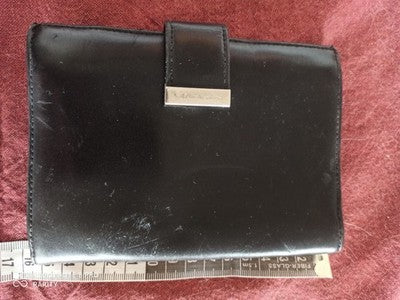 Portefeuille Lancaster femme cuir noir, porte-monnaie élégant, fermeture métal