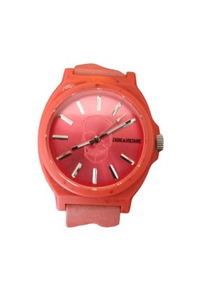 Montre Zadig & Voltaire rouge cadran crâne design mixte bracelet silicone