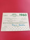 Vintage carte résident plage Greenwich 1960 USA, pass papier ancien collection