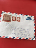 Ancienne enveloppe oblitérée airmail avec timbres Algérie, philatélie collection