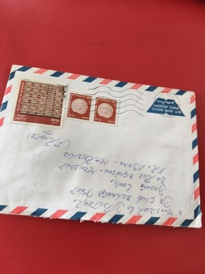 Ancienne enveloppe oblitérée airmail avec timbres Algérie, philatélie collection