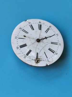 Ancienne montre gousset vintage pour pièces cadran émaillé chiffres romains