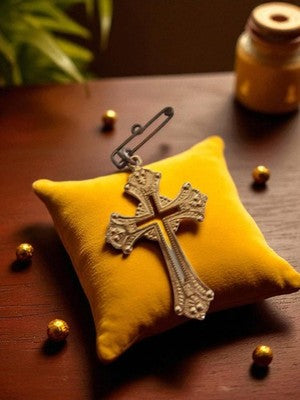 Vintage Gold Plated Catholic Cross Pendant, Ornate Design, Old Religious Item