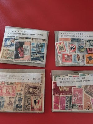 Lot ancien timbres monde vrac France Indochine Vietnam collection philatélie