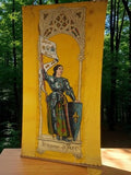 Étendard ancien Jeanne d’Arc, bannière décorative musée, motif héraldique
