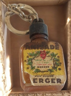 Porte-clés publicitaire vintage Berger anisade France ancien flacon alcool