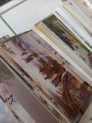 Lot cartes de vœux illustrées anciennes vintage rétro, collection neuves