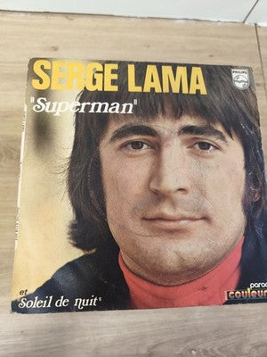 Vintage 45T Serge Lama Superman Soleil de Nuit PHILIPS pochette couleur