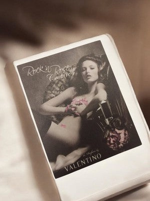 Carte publicitaire parfum Valentino Rock’n Rose Couture vintage ancienne