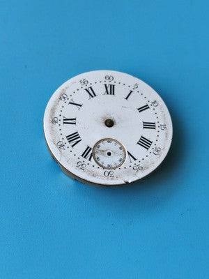 Cadran montre gousset ancien pour pièces vintage, chiffres romains, à restaurer