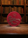 Carlsberg Beer vintage red metal keyring crown logo retro pub
