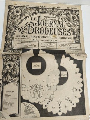 Ancien journal Le Journal des Brodeuses 1950 broderie Lyon motif vintage