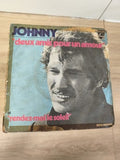 Vintage 45T Johnny Hallyday Deux Amis Pour Un Amour Philips pochette usagée