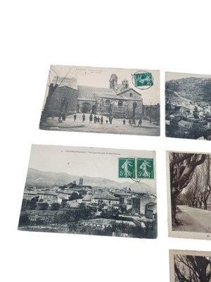 Lot 8 cartes postales anciennes Valréas Vaucluse vues village église marché