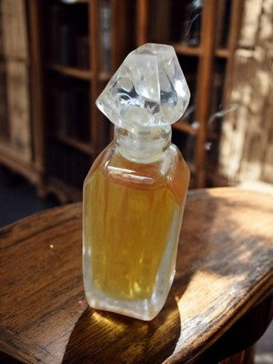 Flacon parfum vintage rétro, bouchon facetté, miniature ancienne déco