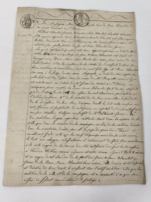 Acte manuscrit 1816 papier timbré Louis XVIII succession Colombet XIXe