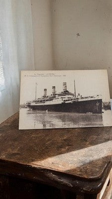 Carte postale ancienne paquebot Lutetia Compagnie Sud-Atlantique vintage maritim