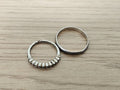 Lot 2 bagues anciennes argent, alliance et anneau serti vintage rétro